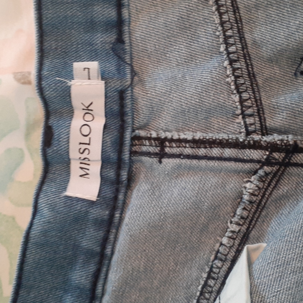 Miss Look colorful distressed jean shorts size large - Picture 5 of 7